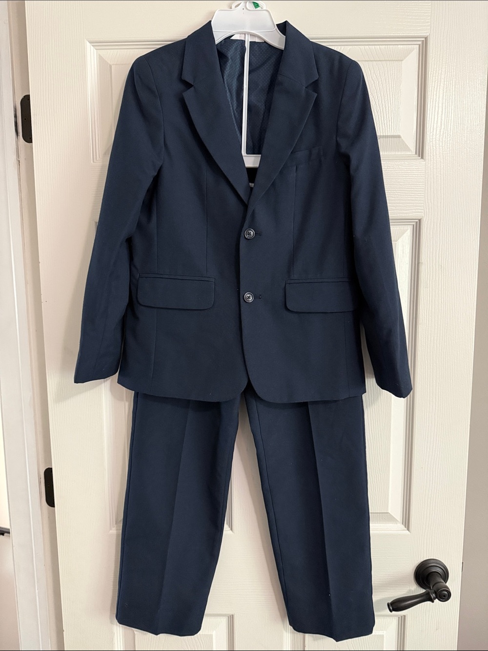 Classic Navy Two-Piece Suit Jacket and Pants - Boys Size 12